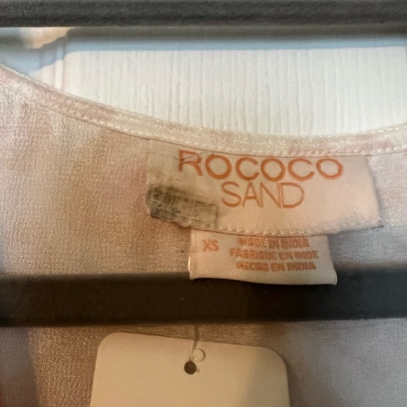 Rococo Sand Women's Orange White Leopard V-Neck Puff-Sleeve Maxi Dress XS - Picture 7 of 7